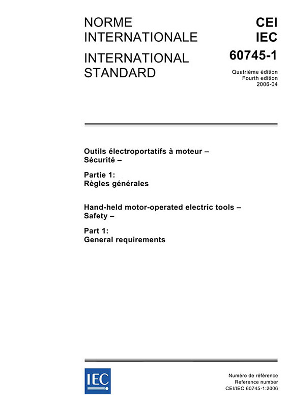 Cover IEC 60745-1:2006